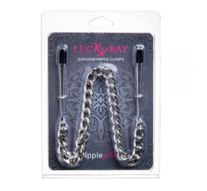 Зажимы на соски Lucky Bay Nipple play пинцет Chain Heavy Metall Серебристый