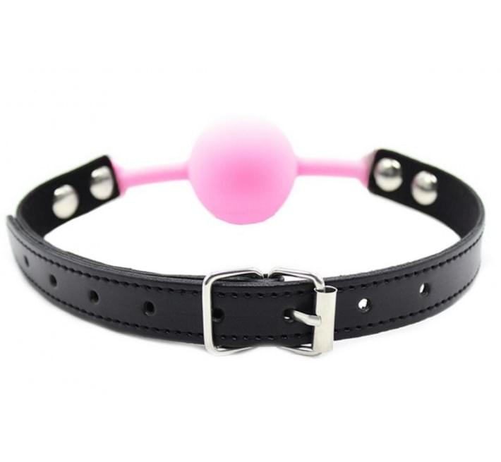 Кляп силіконовий DS Fetish Silicone ball gag metal accesso pink