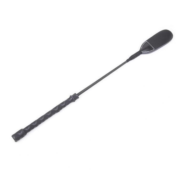 Стек DS Fetish Whip PU Leather riding crop, чорний, 46 см