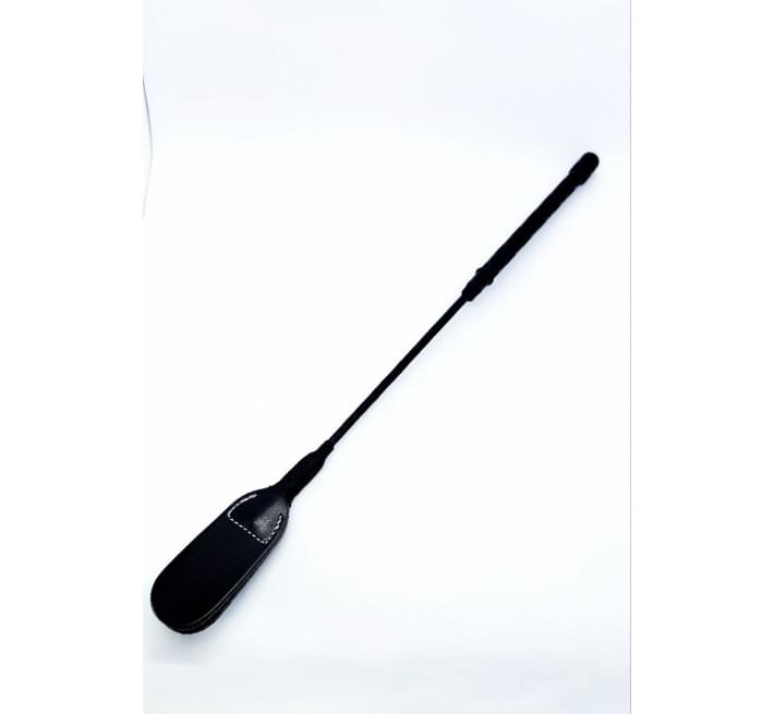 Стек DS Fetish Whip PU Leather riding crop, чорний, 46 см