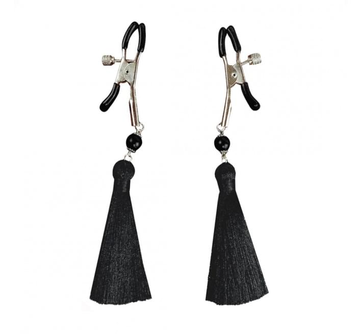 Затискач для сосків Art of Sex - Nipple clamps Black Tassels