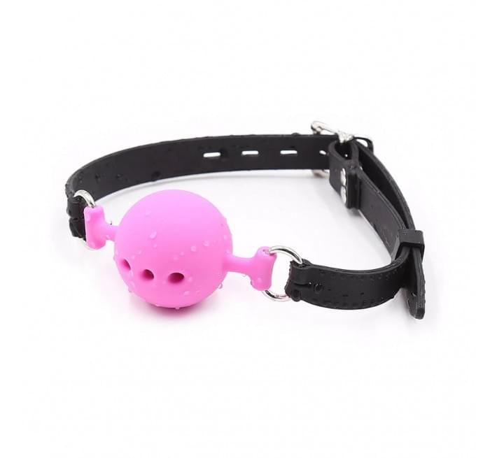 Кляп DS Fetish Mouth silicone gag L black/pink