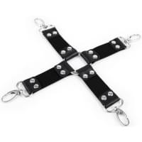 Хрестовина з наручниками та поножами DS Fetish, чорного кольору