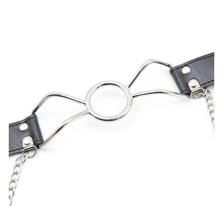 Кляп-кільце з затискачами для сосків DS Fetish Ring gag with nipple clamps S metal