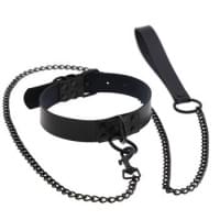 Нашийник з повідцем DS Fetish Collar with leash pure black