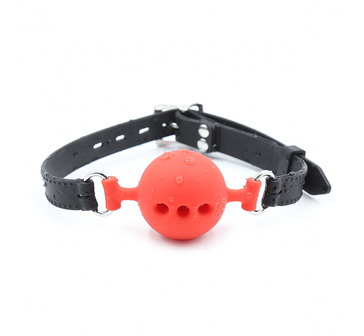 Кляп DS Fetish Mouth silicone gag L black/red