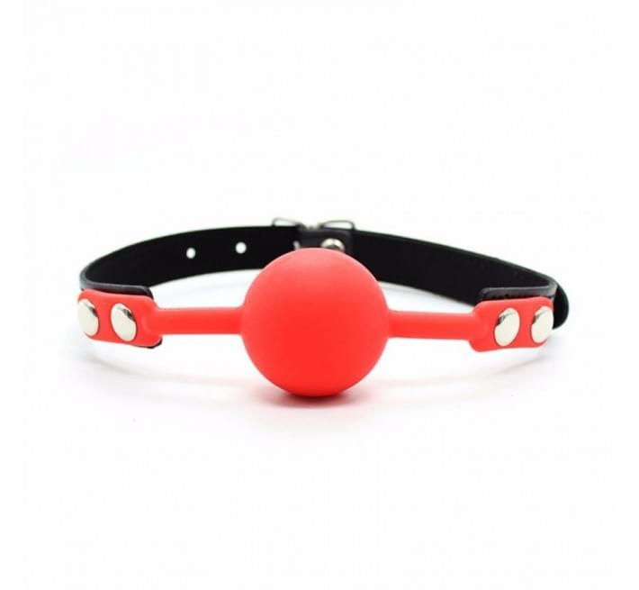 Кляп силіконовий DS Fetish Silicone ball gag metal accesso red