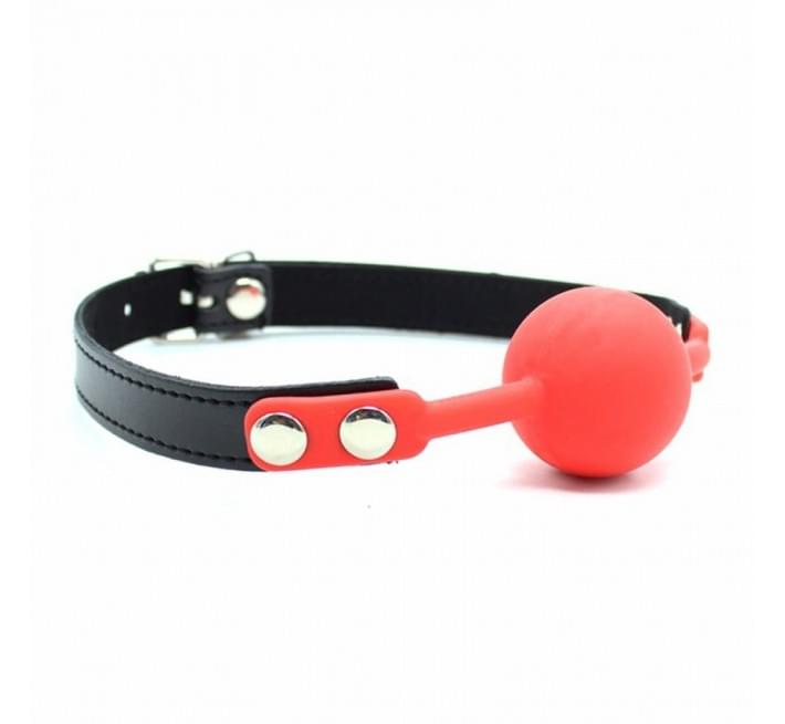 Кляп силіконовий DS Fetish Silicone ball gag metal accesso red