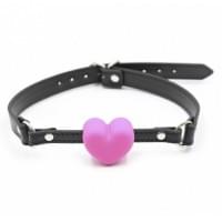 Кляп DS Fetish Mouth gag heart pink/black