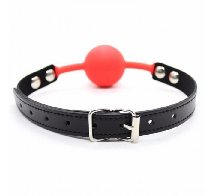 Кляп силіконовий DS Fetish Silicone ball gag metal accesso red