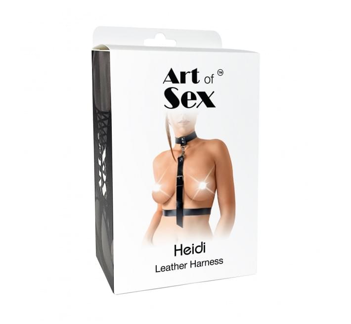 Портупея жіноча Art of Sex - Heidi із натуральної шкіри, розмір XS-2XL, колір чорный