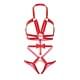Портупея-тедді з ременів Leg Avenue Studded O-ring harness teddy Red M