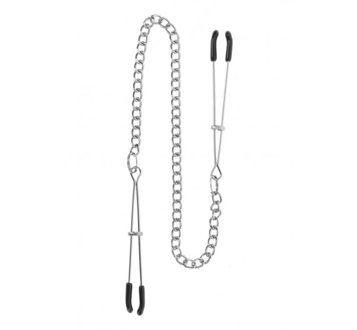 Зажимы на соски с цепочкой Taboom Tweezers With Chain, серебристые