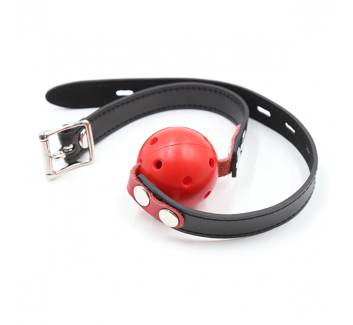 Кляп DS Fetish Locking ball gags M plastic black/red