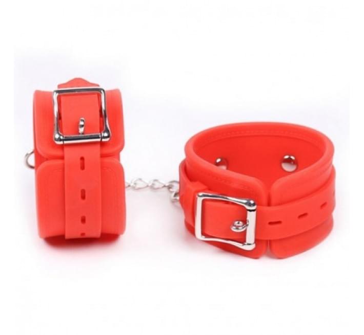 Силіконові наручники DS Fetish Silicone hand cuff red