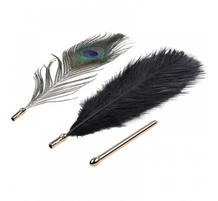 Набір з 2 пір'їнок Lockink Natural Peacock Flirting Feather Tickler