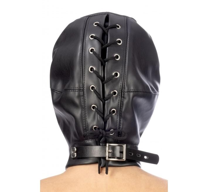 Каптур для БДСМ зі знімною маскою Fetish Tentation BDSM hood in leatherette with removable mask