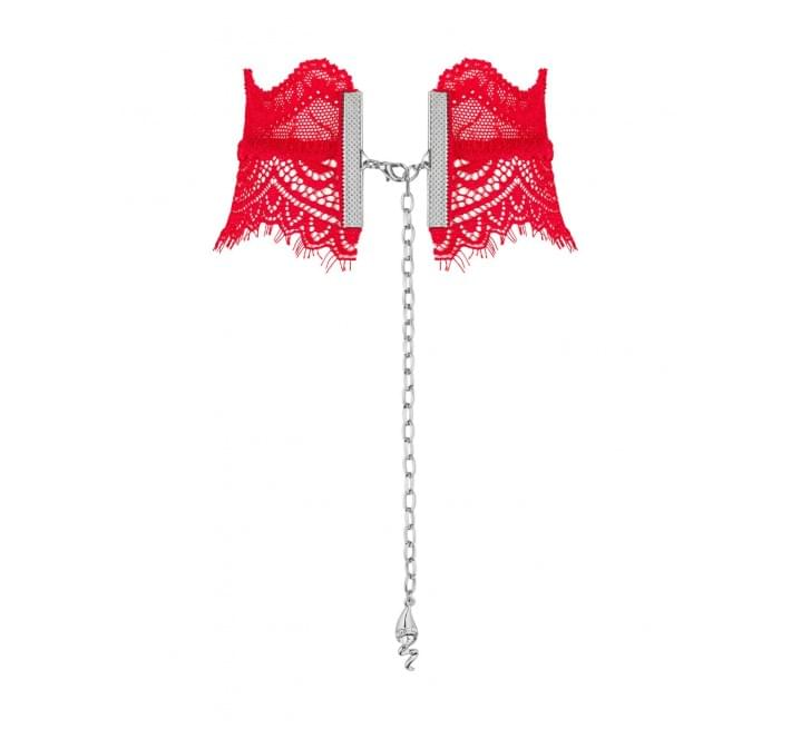 Широкий мереживний чокер Obsessive Bergamore choker, red