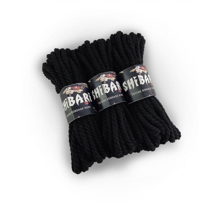 Бавовняна мотузка для Шибарі Feral Feelings Shibari Rope, 8 м Чорна