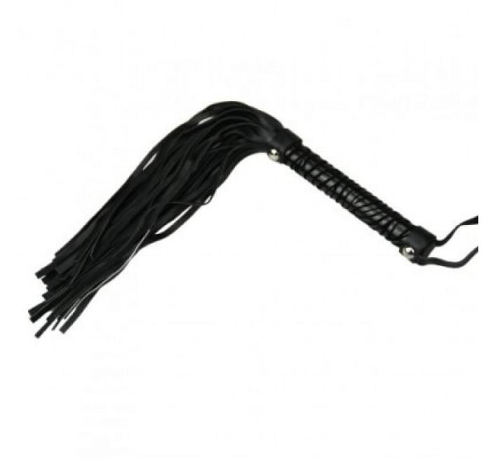 Флоггер DS Fetish Leopard flogger M black 40 см