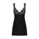 Сорочка бебі-дол з мереживом на грудях Obsessive Donna Dream babydoll чорна XL/2XL