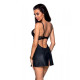 Беби-долл из эко-кожи и кружева Loona Chemise Passion black S/M
