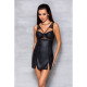 Беби-долл из эко-кожи и кружева Loona Chemise Passion black S/M