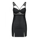 Беби-долл из эко-кожи и кружева Loona Chemise Passion black S/M