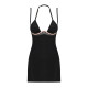Рубашка Obsessive Selinne chemise & thong черная XS/S