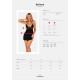 Рубашка Obsessive Selinne chemise & thong черная XS/S