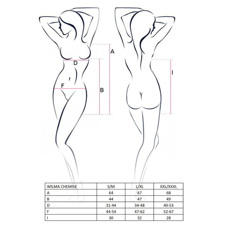 Платье беби долл Passion Erotic Line WILMA CHEMISE L/XL Черное