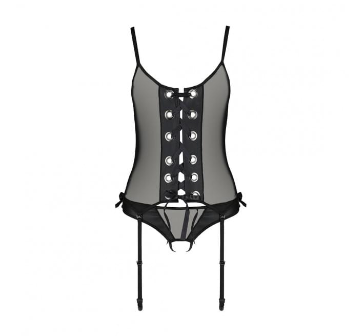 Корсет зі шнурівкою Passion NESSY CORSET black XXL/XXXL