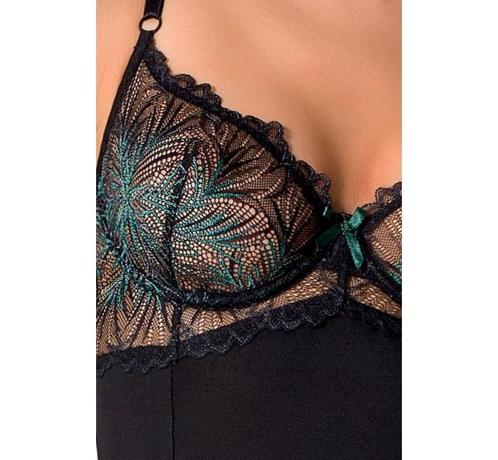 Корсет с пажами Passion FLORIS CORSET black XXL/XXXL