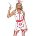 Вініловий костюм медсестри Leg Avenue Vinyl ER Hottie L, сукня, фартух, манжета, головний убір