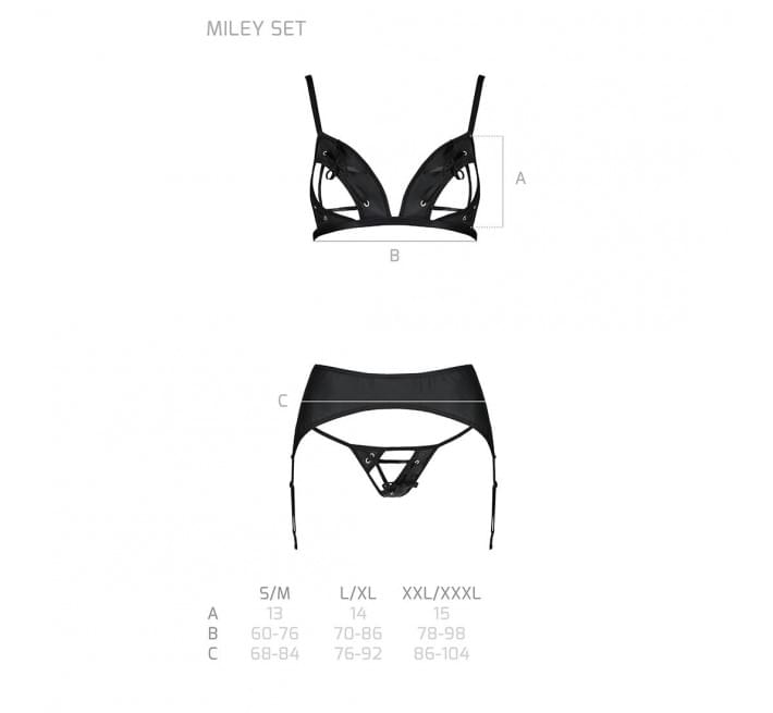 Комплект из экокожи Passion Miley Set black XXL/XXXL