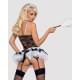 Еротичний костюм покоївки зі спідницею Obsessive Housemaid 5 pcs costume чорно-білий L/XL