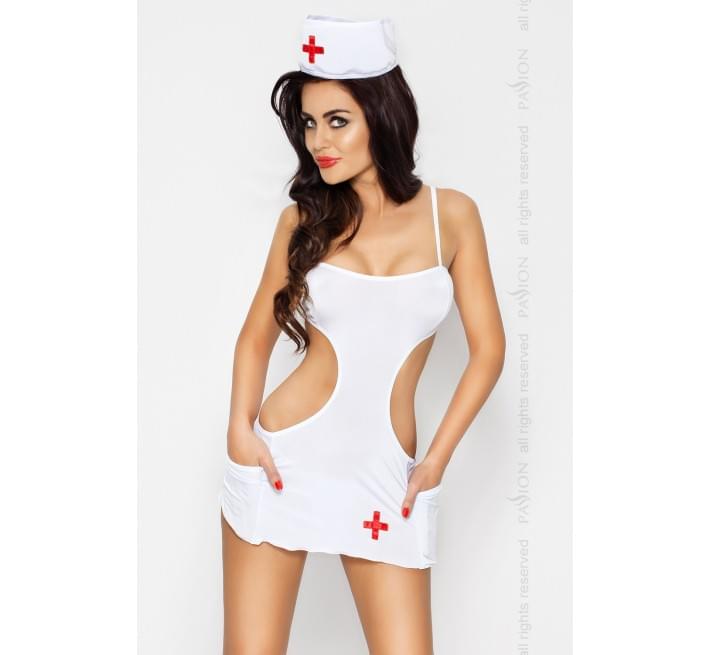 Эротический костюм медсестры Passion Erotic Line AKKIE SET XXL/XXXL Белый