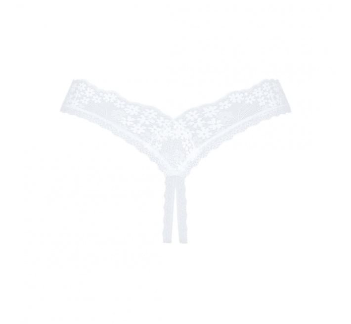 Мереживні танга Obsessive Heavenlly crotchless thong M/L, з доступом