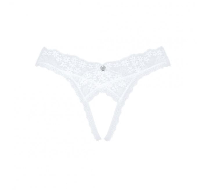 Мереживні танга Obsessive Heavenlly crotchless thong M/L, з доступом