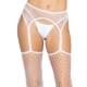 Чулки-сетка Leg Avenue Net stockings with garter belt пояс, подвязки White One size