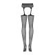 Сітчасті панчохи-стокінги з квітковим малюнком Obsessive Garter stockings S207 чорні S/M/L
