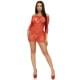 Платье-сетка с сердечками Leg Avenue Heart net mini dress завязки, открытые плечи, Red one size