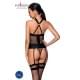 Сетчатый комплект корсет с халтером Passion Amanda Corset black XXL/XXXL