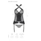 Сітчастий комплект корсет з халтером Passion Amanda Corset black XXL/XXXL