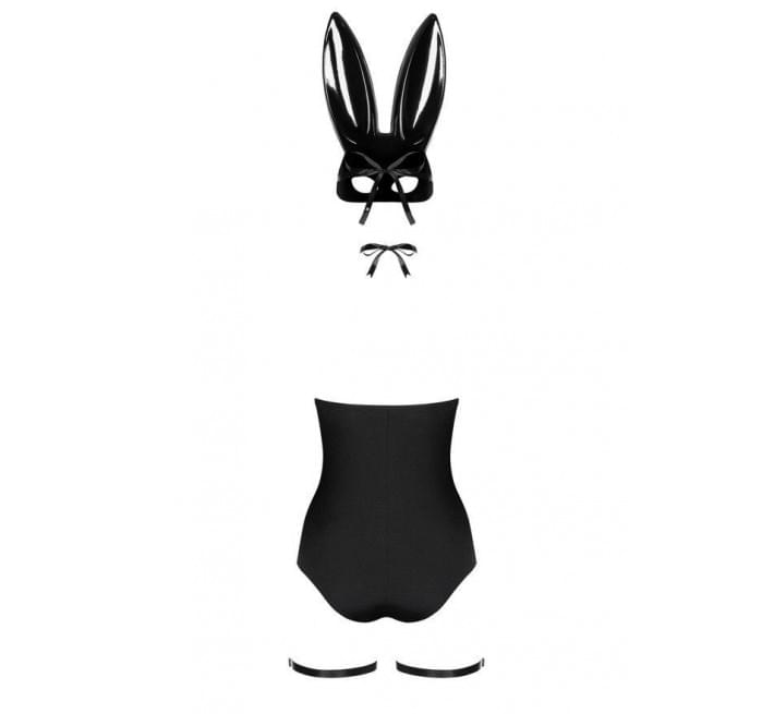 Эротический костюм кролика Obsessive Bunny costume черный L/XL