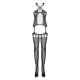 Бодістокінг Obsessive Bodystocking G313 шнурівка, геометричний декор black S/M/L