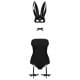 Еротичний костюм кролика Obsessive Bunny costume чорний L/XL