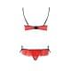 Комплект белья CHERRY SET OpenBra red XXL/XXXL - Passion Exclusive: открытый лиф, трусики-юбка