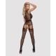 Бодистокинг Obsessive Bodystocking F217 элегантный силуэтный рисунок, имитация чулок black XL/XXL