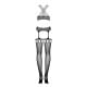 Бодістокінг Obsessive Bodystocking G313 шнурівка, геометричний декор black S/M/L